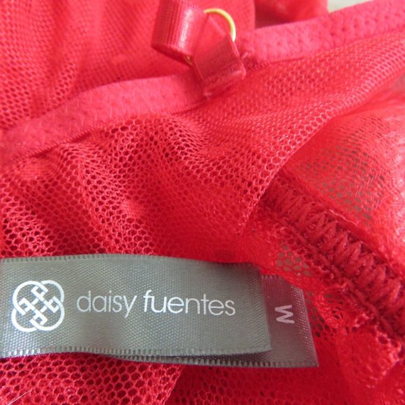 DAISY FUENTES Lace Babydoll Teddy Bra Mesh Negligee Pinup Sexy Y2K - Size M - Picture 16 of 16